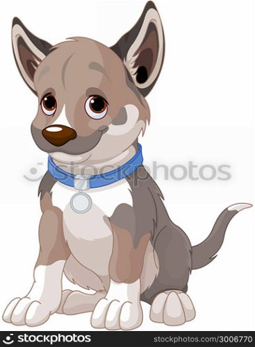 Illustration of very cute puppy dog