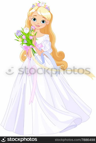 Illustration of very cute spring princess