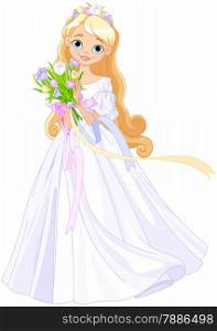 Illustration of very cute spring princess