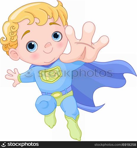 Illustration of very cute super baby boy