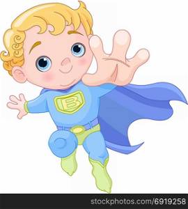 Illustration of very cute super baby boy