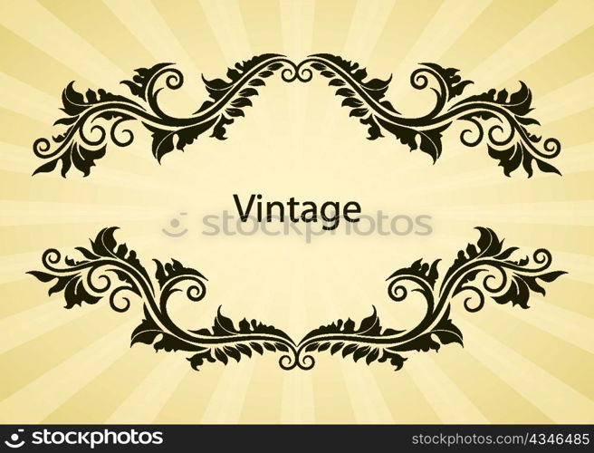 illustration of vintage floral frame vector