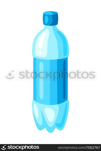 Illustration of water bottle. Healthy eating or sport cartoon icon.. Illustration of water bottle.