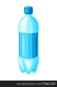 Illustration of water bottle. Healthy eating or sport cartoon icon.. Illustration of water bottle.