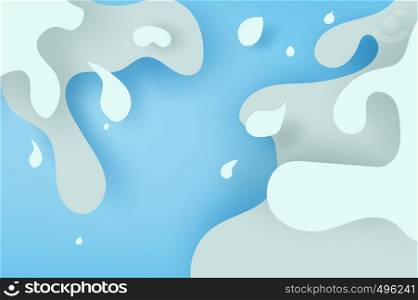 illustration of Water Splash Simple gradients shadow.Refreshing water drop fresh Splashing.Creative paper cut and craft design.Travel holiday summer season relax concept for card and poster vector.