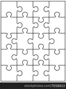 Illustration of white puzzle with separate pieces