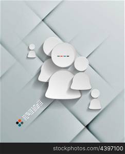 Illustration of white sticker user icon