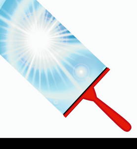 Illustration of window cleaning background with squeegee