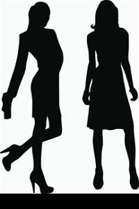 Illustration of women in black