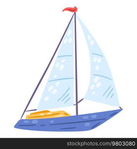 Illustration of yacht. Nautical symbol icon. Marine cute decorative item.. Illustration of yacht. Nautical icon. Marine cute decorative item.