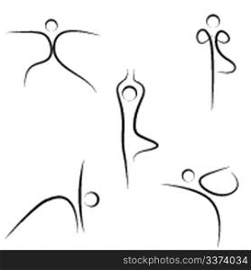 illustration of yoga sketch on white background