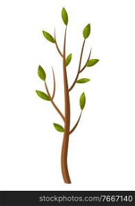 Illustration of young tree in spring. Season gardening image.. Illustration of young tree in spring.