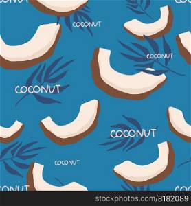 Illustration on theme big colored seamless coconut, bright fruit pattern for seal. Fruit pattern consisting of beautiful seamless repeat coconut. Simple colorful pattern fruit seamless soft coconut. Illustration on theme big colored seamless coconut, bright fruit pattern for seal. Fruit pattern consisting of beautiful seamless repeat coconut. Simple colorful pattern fruit seamless soft coconut.