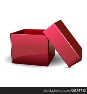 Illustration Open red box on a white background
