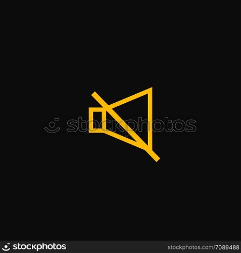 Illustration or logotype music off icon yellow vector. Illustration or logotype music off icon yellow