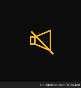 Illustration or logotype music off icon yellow vector. Illustration or logotype music off icon yellow