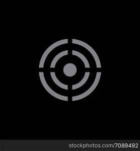 Illustration or logotype target on black background vector. Illustration or logotype target on black background