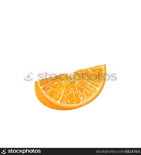 Illustration Orange Slice Isolated on White Background - Vector