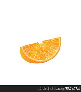 Illustration Orange Slice Isolated on White Background - Vector
