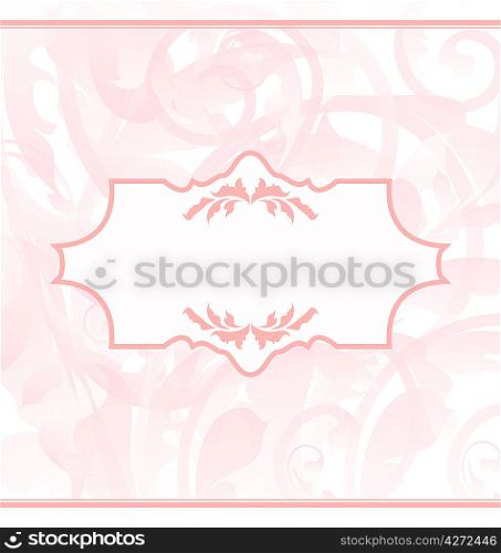 Illustration ornamental wedding or baby card - vector