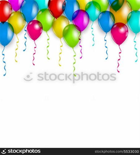 Illustration party decoration with colorful balloons for your holiday - vector