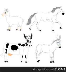 Illustration pets animal on white background. Pets animals