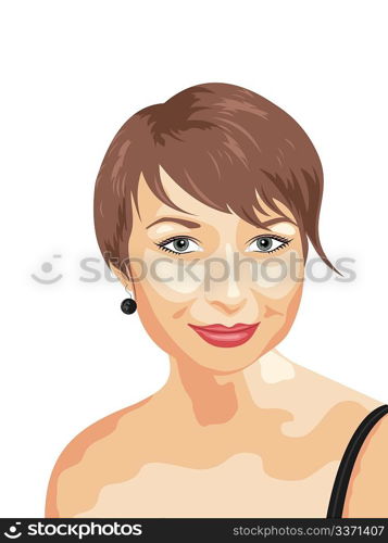 Illustration photo realistic portrait of smiling girl - vector