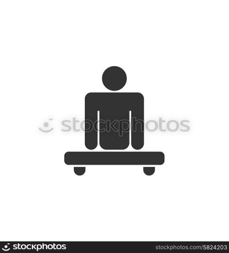 Illustration Pictogram of Amputee in Wheelchair, Isolated on White Background- Vector