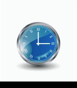 Illustration realistic modern clock isolated on white background - vector