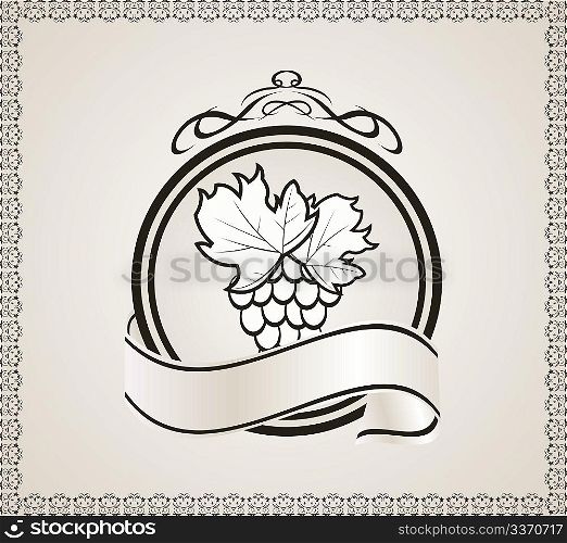 Illustration retro label for packing wine - vector