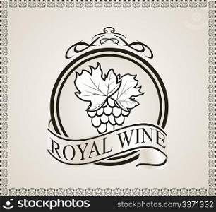 Illustration retro label for packing wine - vector