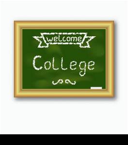 Illustration school blackboard with text, on white background - vector