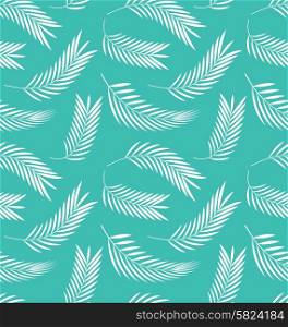 Illustration Seamless Background with Silhouettes Leaves of Palm Tree - Vector