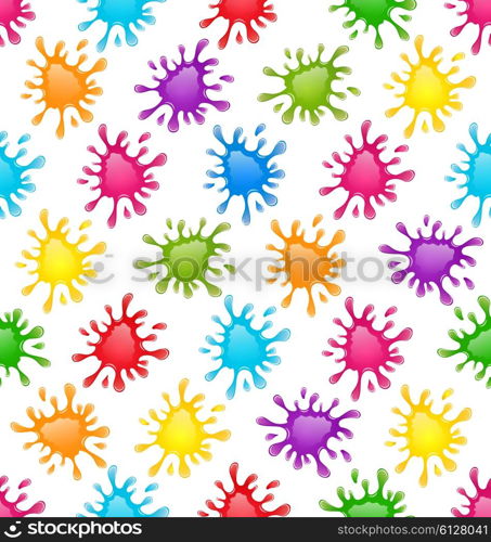 Illustration Seamless Fun Pattern with Multicolored Blots - Vector