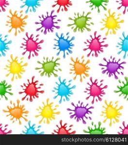 Illustration Seamless Fun Pattern with Multicolored Blots - Vector