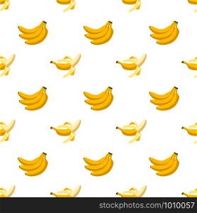 Illustration Seamless pattern Flat Banana isolated on white background , fruit patterns texture fabric , wallpaper minimal style , Raw materials fresh fruits , vector