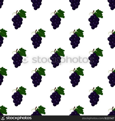 Illustration Seamless pattern Flat Grape isolated on white background , fruit patterns texture fabric , wallpaper minimal style , Raw materials fresh fruits , vector