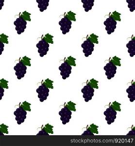 Illustration Seamless pattern Flat Grape isolated on white background , fruit patterns texture fabric , wallpaper minimal style , Raw materials fresh fruits , vector