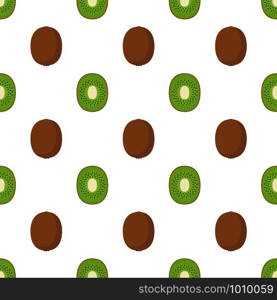 Illustration Seamless pattern Flat Kiwi isolated on white background , fruit patterns texture fabric , wallpaper minimal style , Raw materials fresh fruits , vector