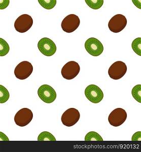 Illustration Seamless pattern Flat Kiwi isolated on white background , fruit patterns texture fabric , wallpaper minimal style , Raw materials fresh fruits , vector
