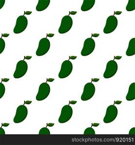 Illustration Seamless pattern Flat Mango isolated on white background , fruit patterns texture fabric , wallpaper minimal style , Raw materials fresh fruits , vector