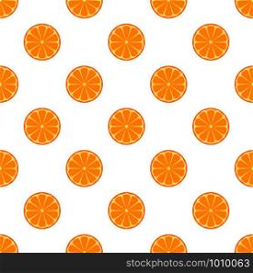 Illustration Seamless pattern Flat Orange isolated on white background , fruit patterns texture fabric , wallpaper minimal style , Raw materials fresh fruits , vector