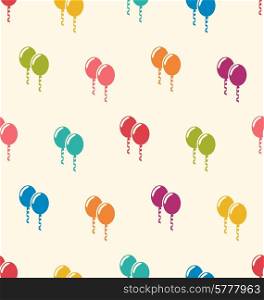Illustration Seamless Pattern Multicolored Balloons for Happy Birthday - Vector