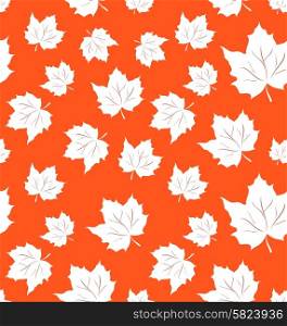 Illustration Seamless Pattern of Maple Leaves - Vector