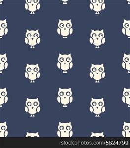 Illustration Seamless Pattern with Bird Owl for Halloween - Vector
