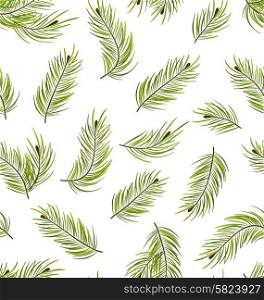 Illustration Seamless Pattern with Fir Branches, Nature Texture - Vector