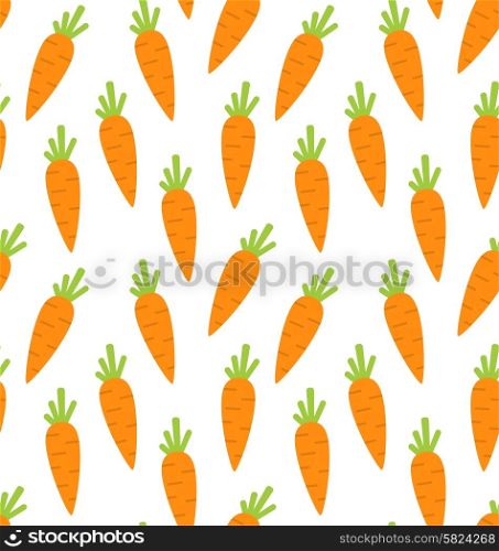 Illustration Seamless Pattern with Ripe Carrots, Wallpaper Vegetarian Food - Vector Illustration Seamless Pattern with Ripe Carrots, Wallpaper Vegetarian Food - Vector