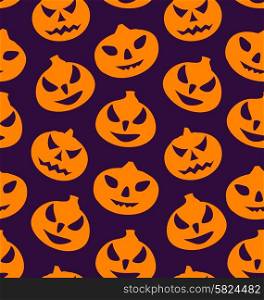 Illustration Seamless Pattern with Spooky Pumpkins, Halloween Wallpaper - Vector Illustration Seamless Pattern with Spooky Pumpkins, Halloween Wallpaper - Vector
