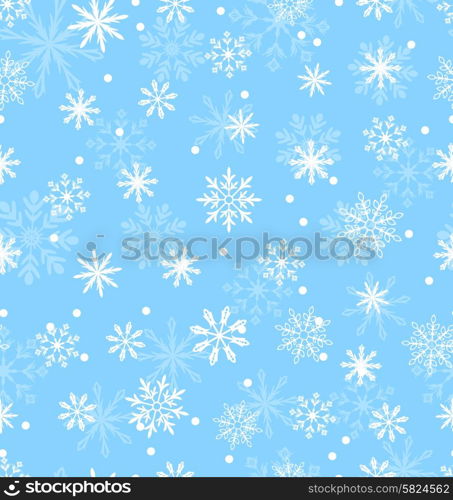 Illustration Seamless Pattern with Variation Snowflakes, Winter Background - Vector