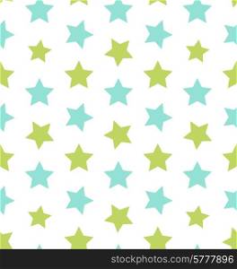 Illustration Seamless Texture with Colorful Stars, Elegance Kid Pattern - Vector